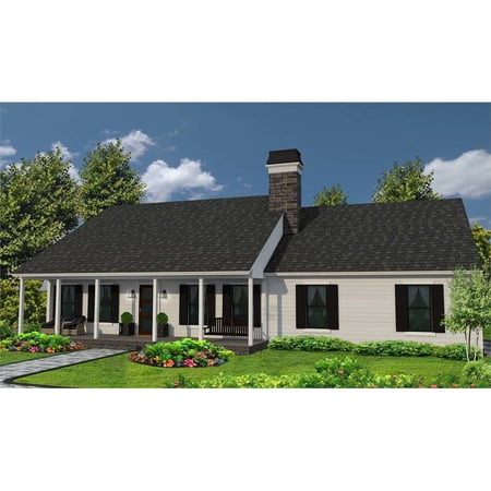 The House Designers: THD-4309 Builder-Ready Blueprints to Build a Split-Bedroom Ranch House Plan with Slab Foundation (5 Printed Sets)