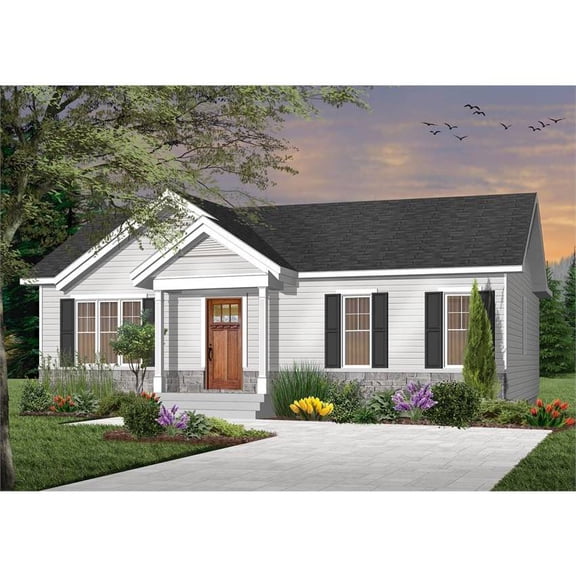 The House Designers: THD-4772 Builder-Ready Blueprints to Build a Simple and Affordable Ranch House Plan with Unfinished Basement Foundation (5 Printed Sets)