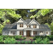 The House Designers THD-5219 Builder-Ready Blueprints to Build a Country Farm House Plan with Slab Foundation 5 Printed Sets
