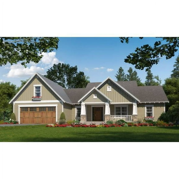 The House Designers: THD-5328 Builder-Ready Blueprints to Build a House Plan with Crawl Space Foundation (5 Printed Sets)