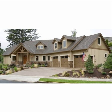 The House Designers: THD-5902 Builder-Ready Blueprints to Build a Large Craftsman House Plan with Crawl Space Foundation (5 Printed Sets)