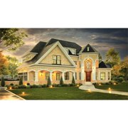 The House Designers THD-5985 Builder-Ready Blueprints to Build a European House Plan with Slab Foundation 5 Printed Sets
