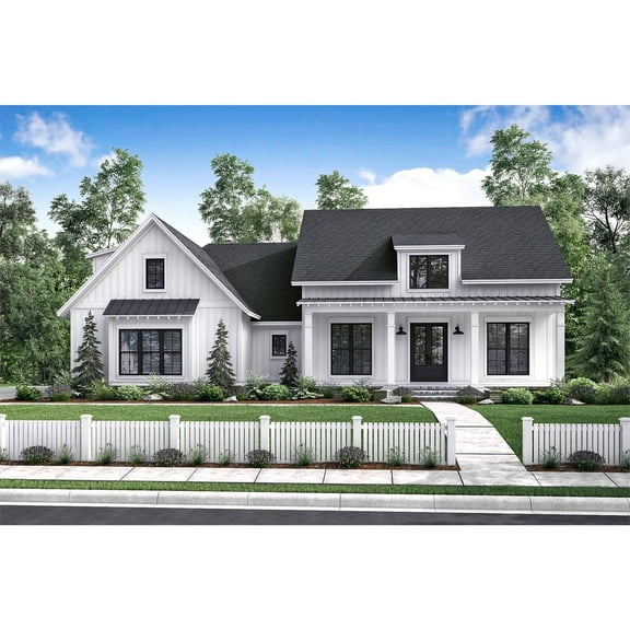 The House Designers: THD-6702 Builder-Ready Blueprints to Build a Charming Country House Plan with Side-Entry Garage and Crawlspace Foundation (5 Printed Sets)