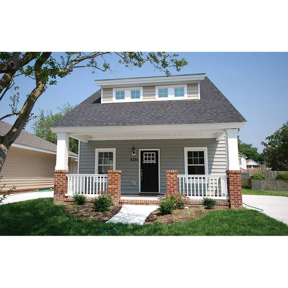 The House Designers: THD-7510 Builder-Ready Blueprints to Build a Traditional Narrow Bungalow House Plan with Crawlspace Foundation (5 Printed Sets)