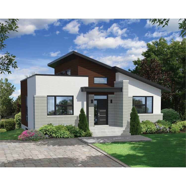 The House Designers: THD-7565 Builder-Ready Blueprints to Build a Tiny Contemporary House Plan with Basement Foundation (5 Printed Sets)