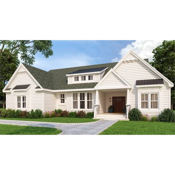 The House Designers: THD-7575 Builder-Ready Blueprints to Build a Modern Farmhouse Plan with Crawl Space Foundation (5 Printed Sets)