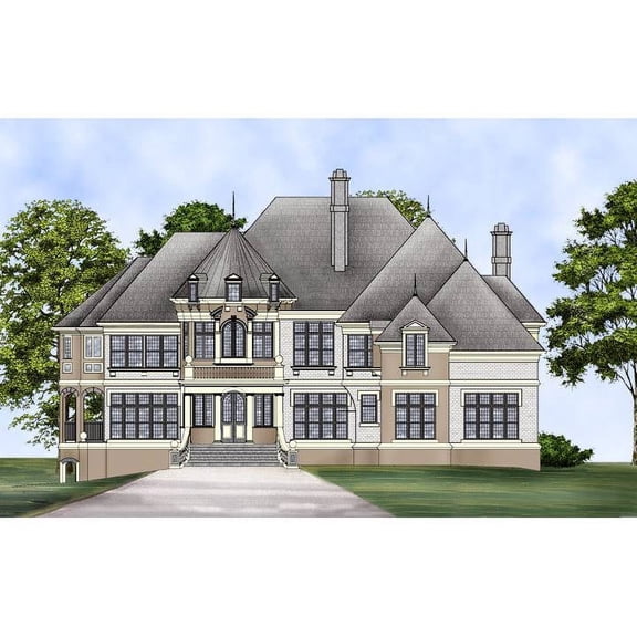 The House Designers: THD-8216 Builder-Ready Blueprints to Build a European House Plan with Basement Foundation (5 Printed Sets)