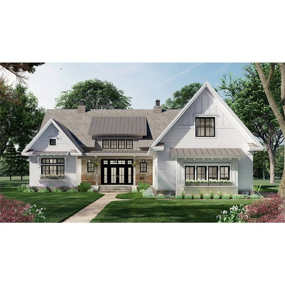 The House Designers: THD-8775 Builder-Ready Blueprints to Build a One-Story Country Cottage House Plan with Crawlspace Foundation (5 Printed Sets)