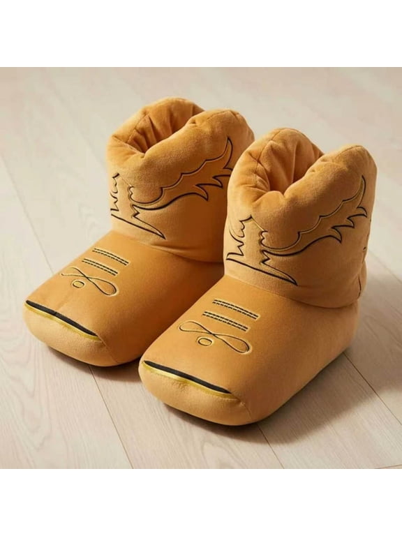 The House Slipper Boots Cowboy Boots Cowboy Boot Slippers for Adults Cozy Home Indoor Fuzzy Boots for Christmas Halloween Gift