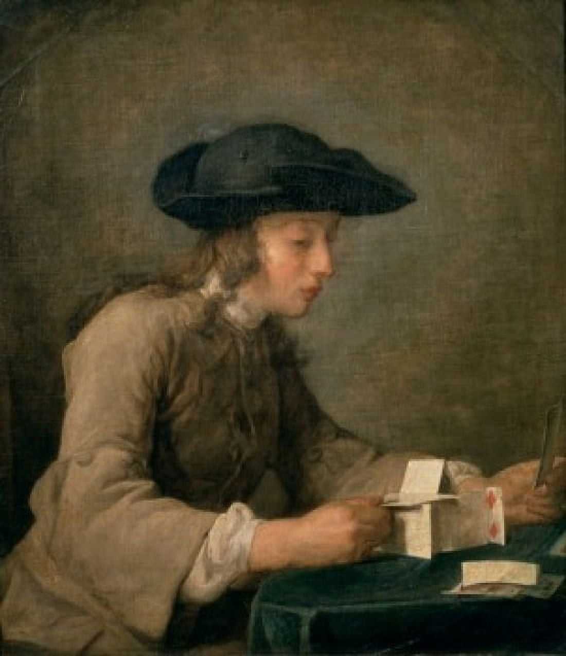 The House of Cards  1737 Jean-Simon Chardin (1699-1779 French) Oil on canvas  Musee du Louvre Paris Canvas Art - Jean-Simon Chardin (24 x 36)