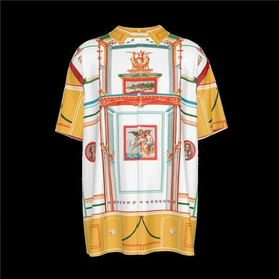 The House of Divino ADS-3MCSDS08-06CLC-FFFFFF-2XL Enchiladas & Sour Cream Short Sleeve Button Shirts - 2XL