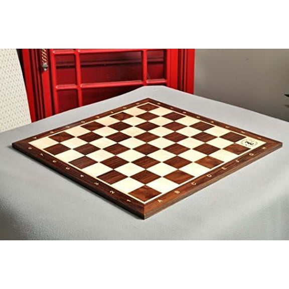 The House of Staunton Indian Rosewood & Maple Wooden Chess Board - 2.25" with Notation & Logo