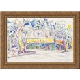 thumbnail image 1 of The House of Van Gogh (Arles, place Lamartine) 24x18 Gold Ornate Wood Framed Canvas Art by Paul Signac, 1 of 2