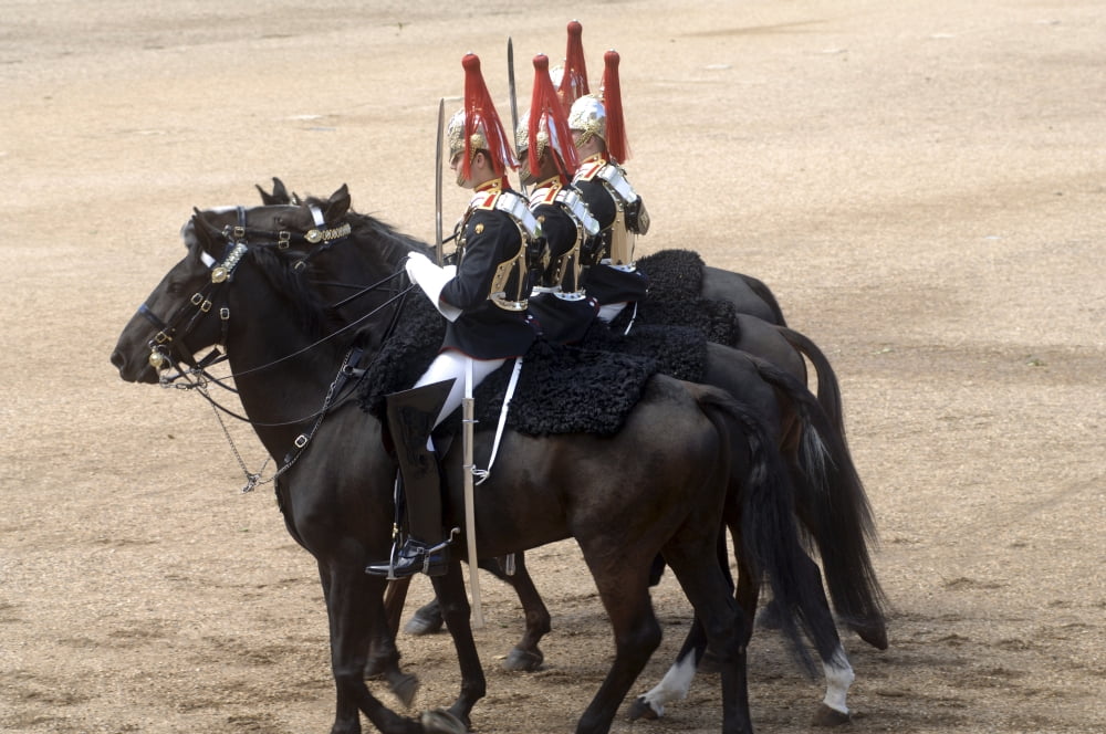 The Household Cavalry performs ceremonial drills Canvas Art - Andrew ChittockStocktrek Images (17 x 12)