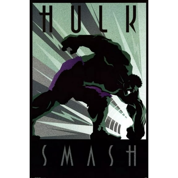The Hulk - Art Deco Poster Print (24 x 36)