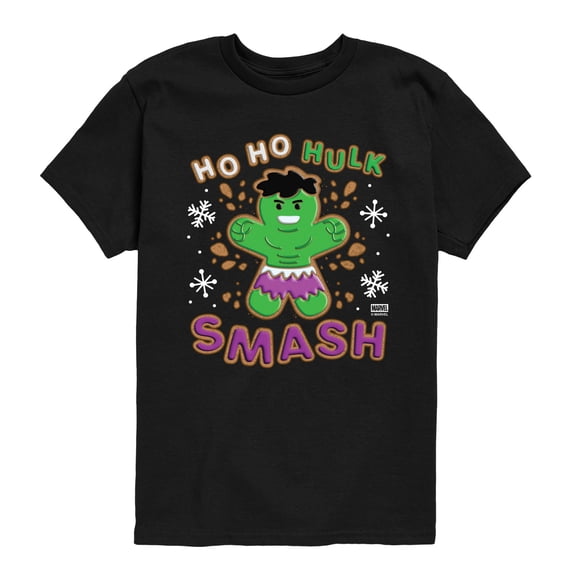 The Hulk - Ho Ho Hulk Smash - Youth Boys Short Sleeve Graphic T-Shirt