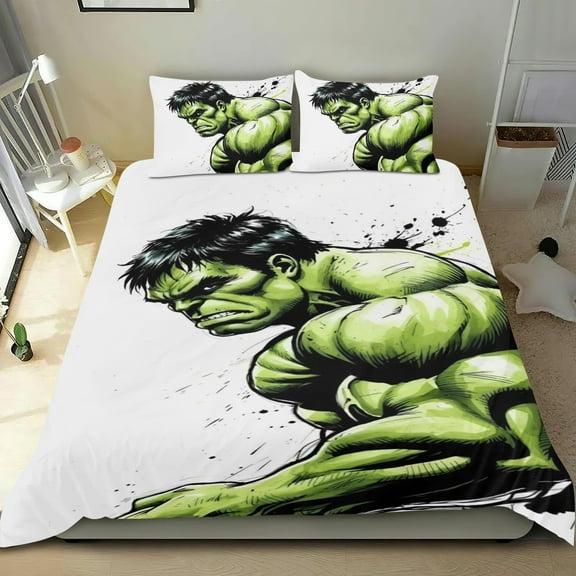 The Hulk Themed Bed Sheet Set Three Piece Set 53x79 Inches Comfortable And Skin Friendly Unique Design Creating A Star Studded Night