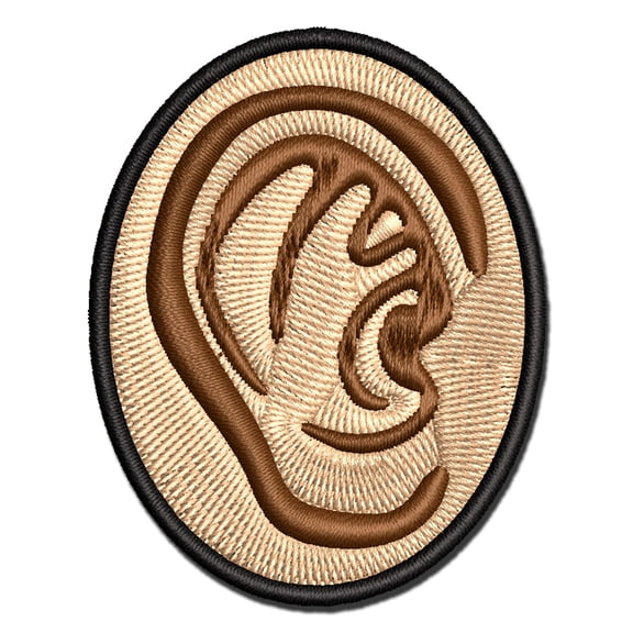 The Human Ear Applique Multi-Color Embroidered Iron-On Patch - 2.0 Inch Mini