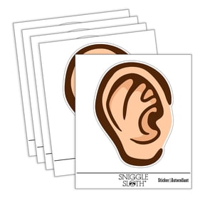 The Human Ear Car Window Bumper Water Bottle Phone Tablet Laptop Waterproof Vinyl Decal Sticker Set 5-Pack - Gloss Finish - 2.0"