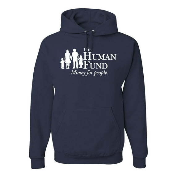 The Human Fund Money for the People Pop Culture Unisex Graphic Hoodie Sweatshirt, Navy, Large