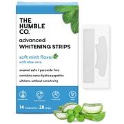 The Humble Co Advanced Teeth Whitening Strips, Non-Peroxide, Enamel-Safe, Vegan Formula, 14 Treatments, 28 Strips