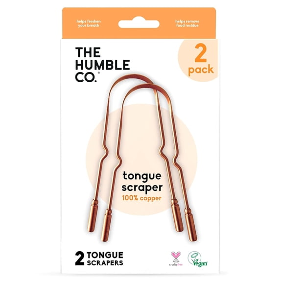 The Humble Co Copper Tongue Scraper for Adults and Kids, Pack of 2