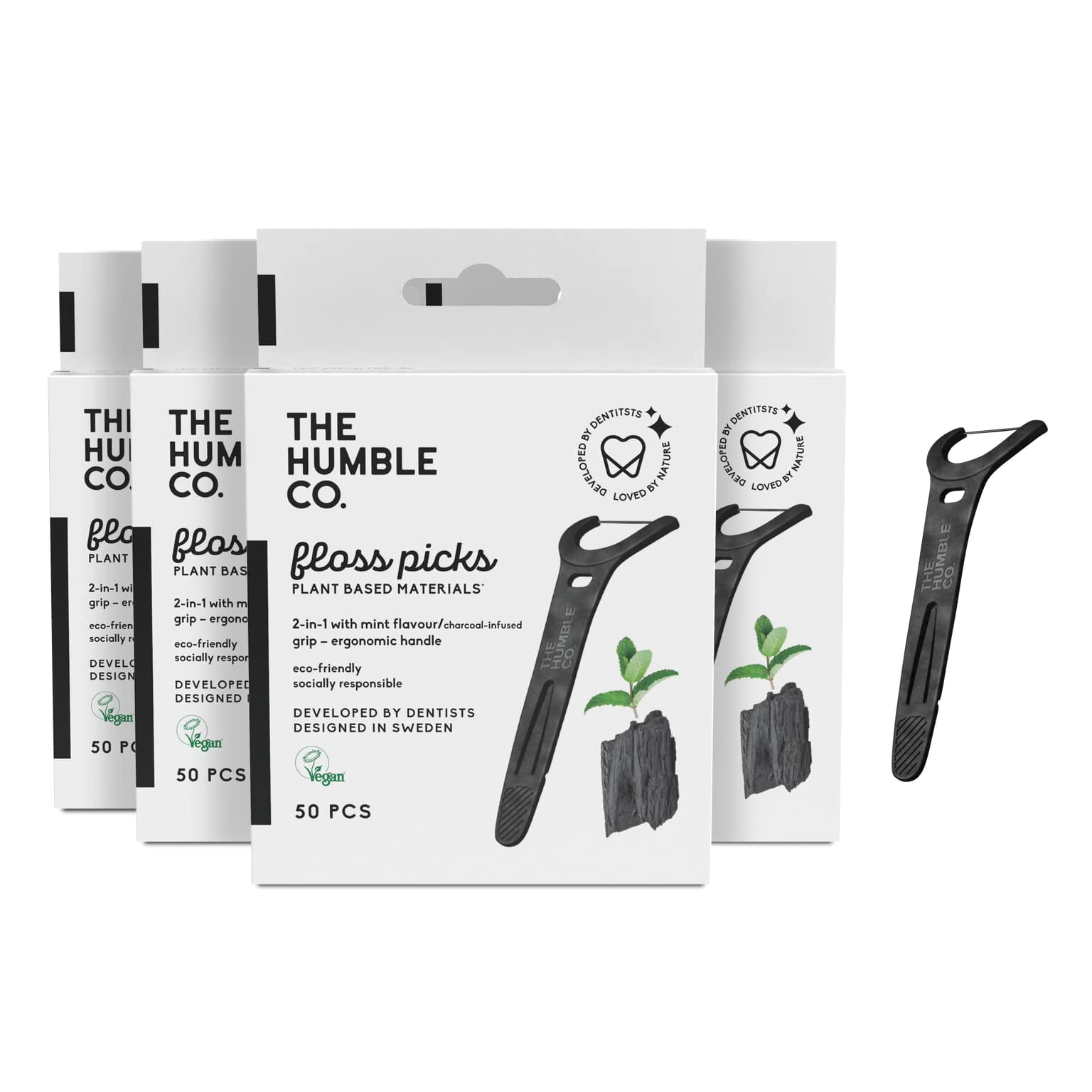 The Humble Co. Floss JMS2 Picks (200 Count) Plant Based Dental Floss