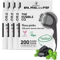 thumbnail image 1 of The Humble Co Natural Floss Picks, Double Thread Tooth Picks Flossers for Adults Gum Health, Interdental Oral Care & Hygiene, Charcoal, 300 Pieces, 1 of 8