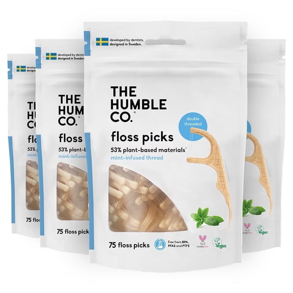 The Humble Co. Natural Floss Picks, Double Thread, Mint, 300 Ct.