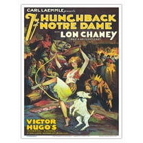 The Hunchback of Notre Dame - Starring Lon Chaney - Vintage Film Movie Poster c.1929 - Master Art Print (Unframed) 9in x 12in