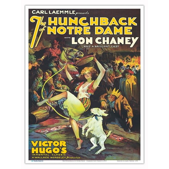 The Hunchback of Notre Dame - Starring Lon Chaney - Vintage Film Movie Poster c.1929 - Master Art Print (Unframed) 9in x 12in