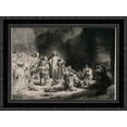 thumbnail image 1 of The Hundred Guilder Print 24x19 Black Ornate Wood Framed Canvas Art by Rembrandt, 1 of 2