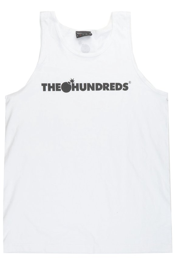 Men's Tank Top Adam Bar Logo Sleeveless Tee T-Shirt (Small, White)