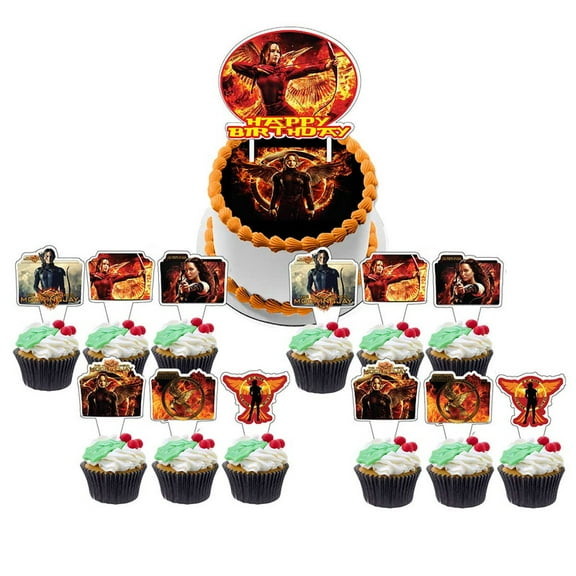 The Hunger Games Cupcake Set Cake Topper Party Supplies Decoration Birthday Decor Kit
