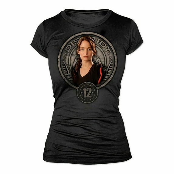 The Hunger Games Katniss In Stone Juniors T-Shirt In Black | L