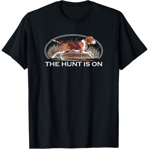 The Hunt Is On Beagle Dog Running Deer Rabbit Hunting T-Shirt