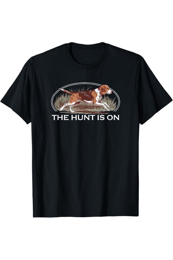 The Hunt Is On Beagle Dog Running Deer Rabbit Hunting T-Shirt