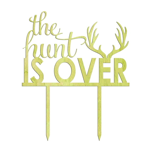 "The Hunt is Over " Rustic Wedding Cake Topper Custom Cake Topper Cake Decoration 6"-7" Inches Wide