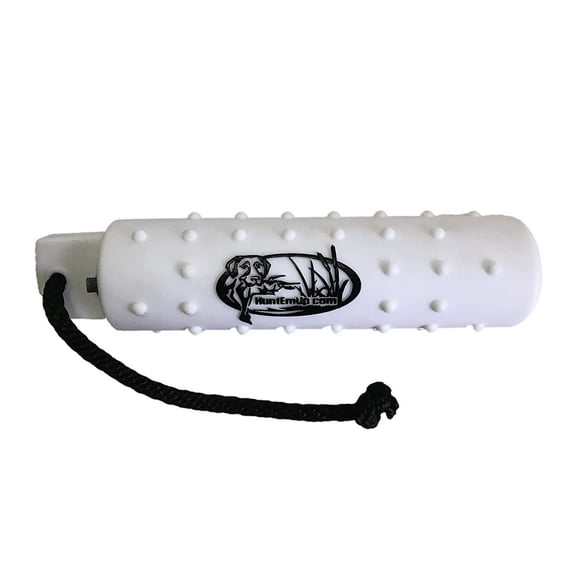 The HuntEmUp 3in Plastic Dog Training Bumper Dummy w/Valve White