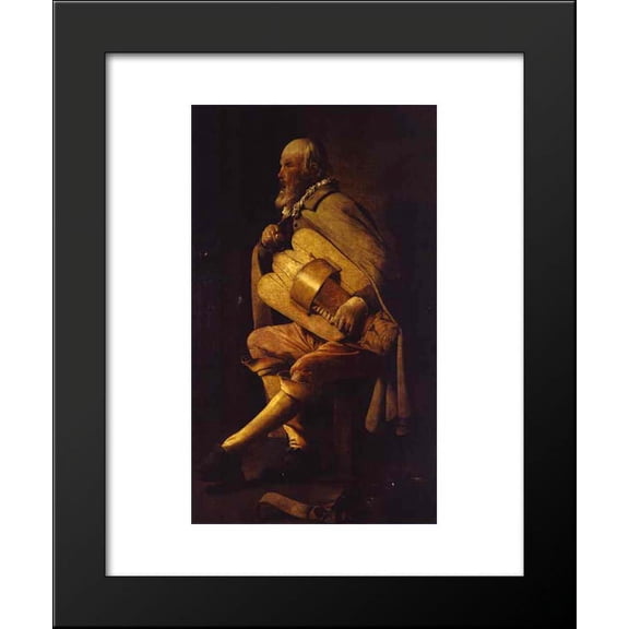 The Hurdy-Gurdy Player 20x24 Framed Art Print by Georges de la Tour