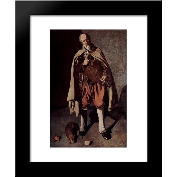 The Hurdy-Gurdy Player with a Dog 20x24 Framed Art Print by Georges de la Tour