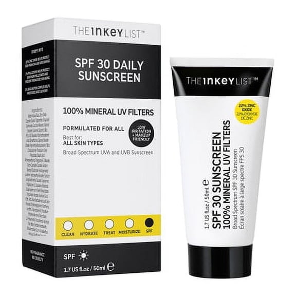 The INKEY List SPF30 Sunscreen 100% Mineral UV Filters 50ml