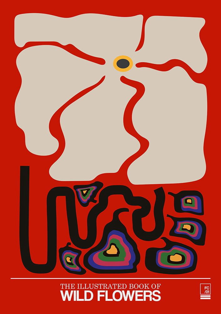 The Illustrated Book Of Wild Flowers Vol.1 Rainbow Red Poster Print