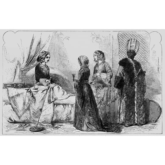 The Illustrated London News Etching From 1854. The Turkish Museum The Hareem by John Short / Design Pics
