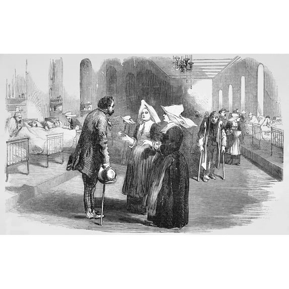 The Illustrated London News Etching From 1854.sisters Of Charity In The New Hospital At Pera Turkey. Crimean War by John
