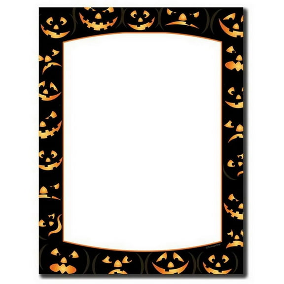 The Image Shop OLH304-25 Pumpkin Faces Letterhead, 25 pack
