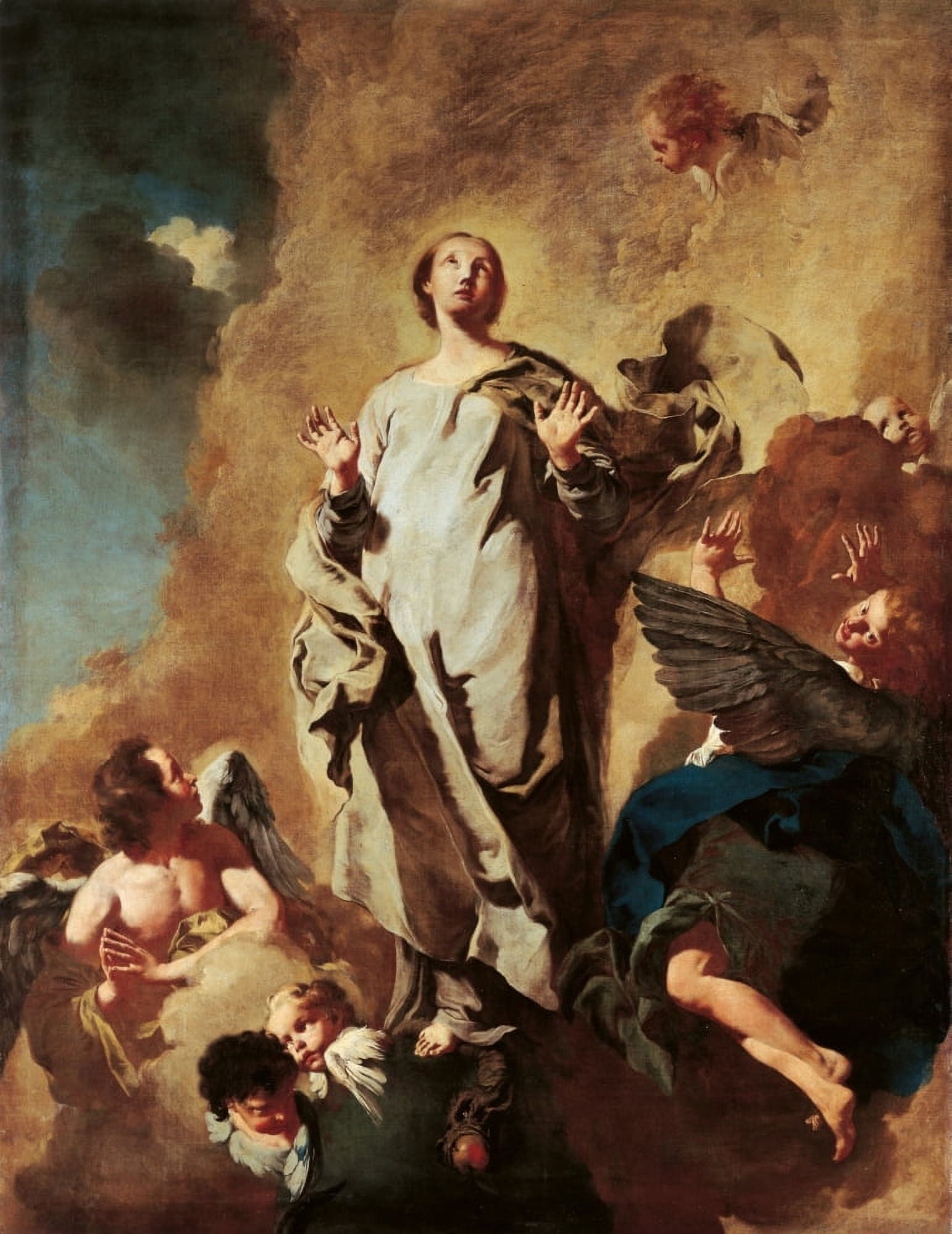 The Immaculate Conception And Angels Canvas Art - (24 x 36)