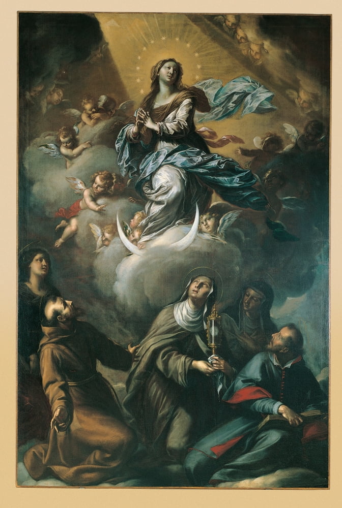 The Immaculate Virgin Mary With St Claire Canvas Art - (18 x 24)