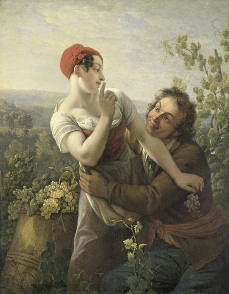 The Impassioned Grape Picker Canvas Art - (18 x 24)