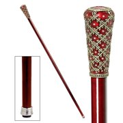 The Imperial Collection: Crown of Laurel Faberge-Style Premium Enameled Walking Stick